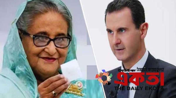 বাংলাদেশের ক্ষমচ্যুত প্রধানমন্ত্রী শেখ হাসিনা ও সিরিয়ার ক্ষমচ্যুত প্রেসিডেন্ট বাশার আল-আসাদ।